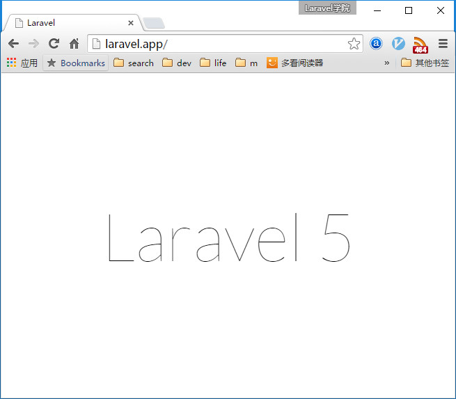 在浏览器中访问新安装的Laravel